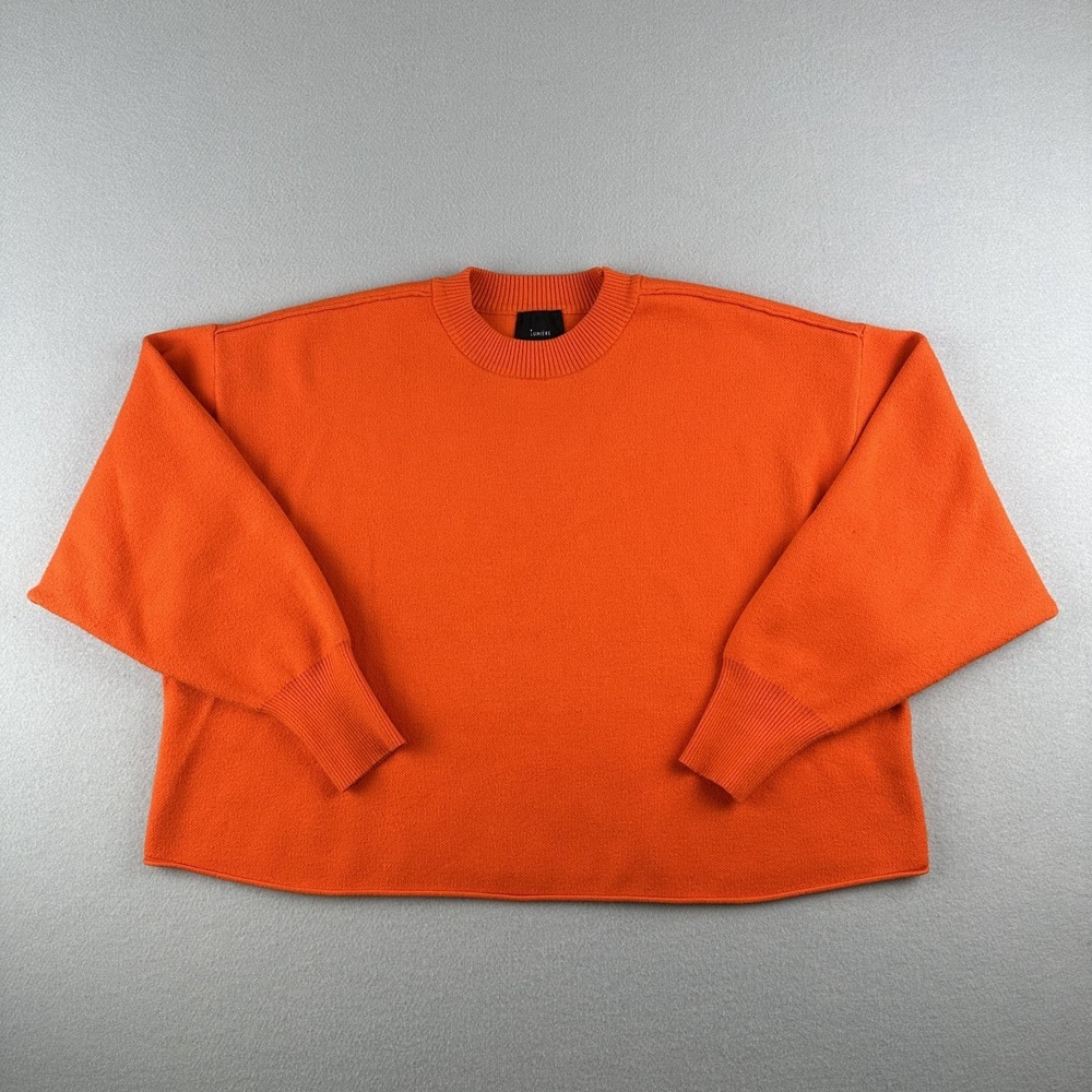 Lumiere Women's Orange Crewneck Cropped Sweater‎ Size Medium